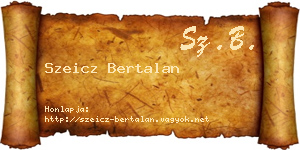 Szeicz Bertalan névjegykártya